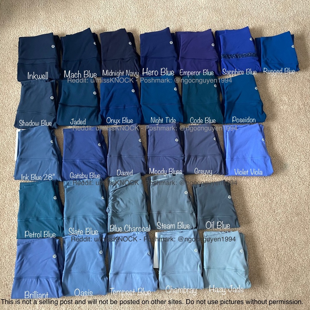 NOT FOR SALE - Lululemon Align Blues Collection